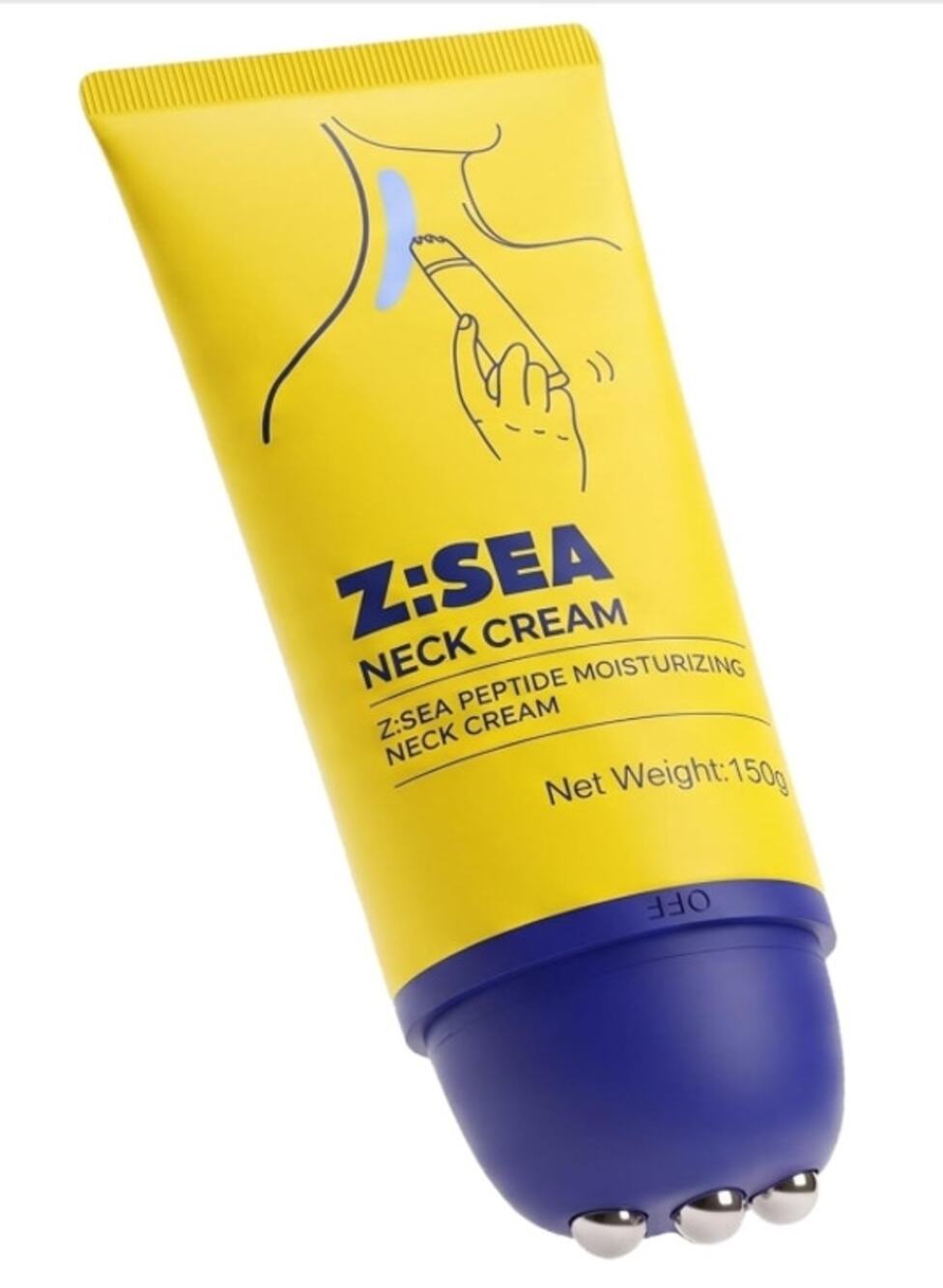 Z:SEA Moisturizing Neck Cream w/ Roller Peptides Ceramides 5.29 oz New